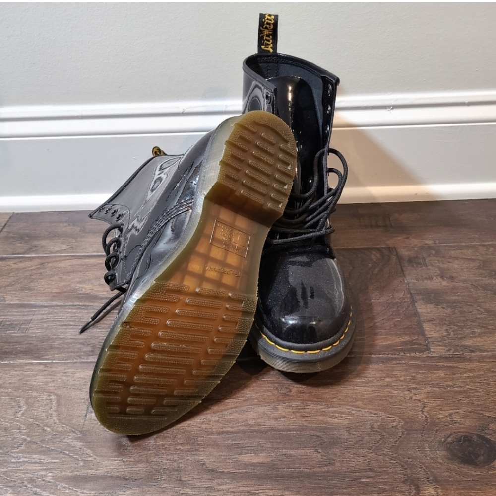 Dr. Martens Black Boots with Yellow Accents